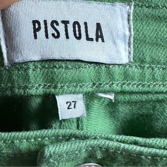 PISTOLA Penny Crop Wide Leg In Green Casual Cotton Sz 27 Pockets Travel Easycare - Picture 11 of 12